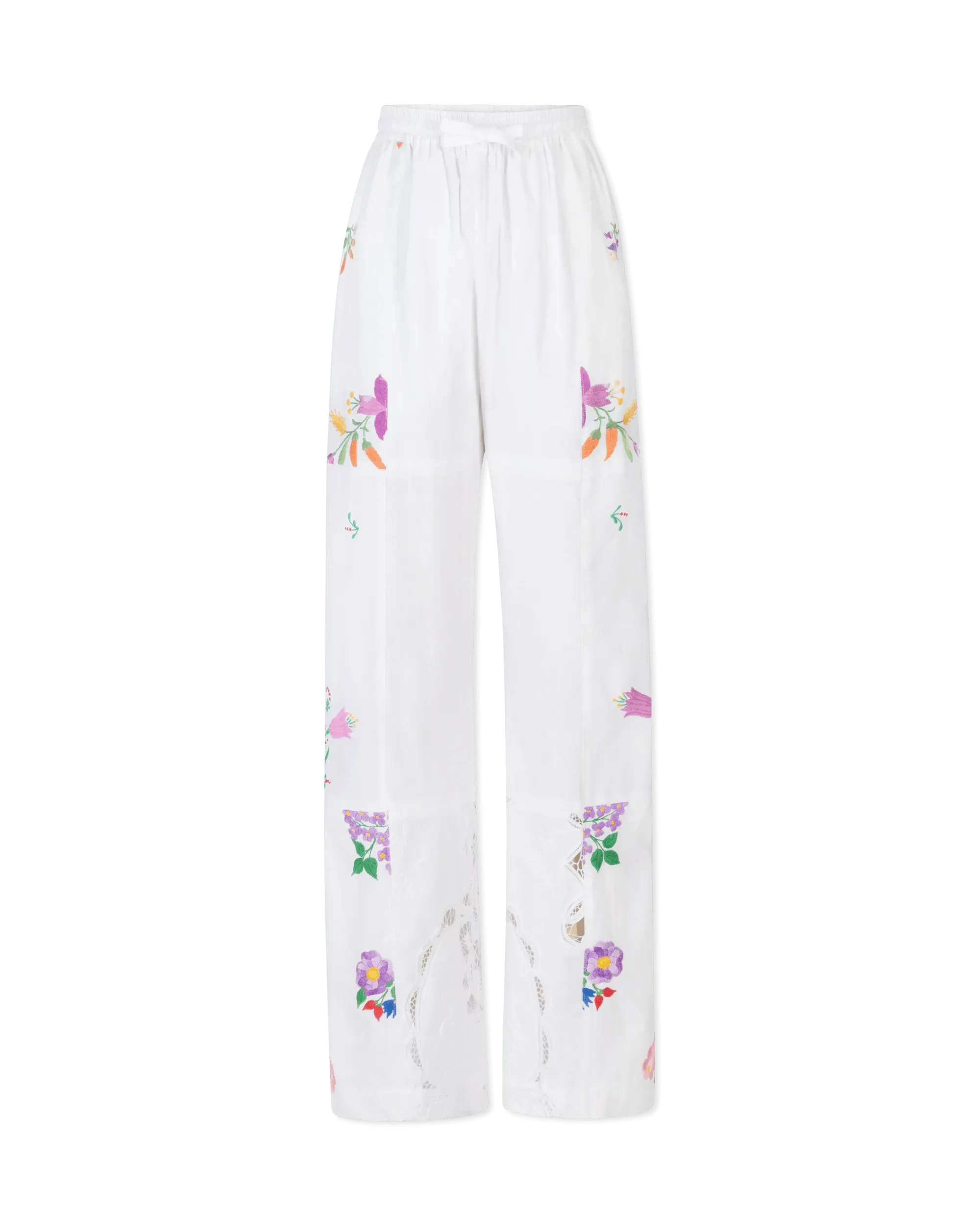 Valentine's Special Embroidered Linen Pants