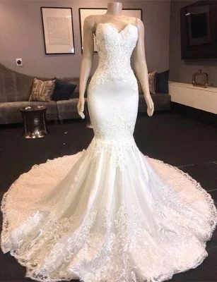 Exclusive Sale Sweetheart Lace Mermaid Wedding Dresses | Strapless Fit and Flare Bridal Gowns prom dress        cg23741