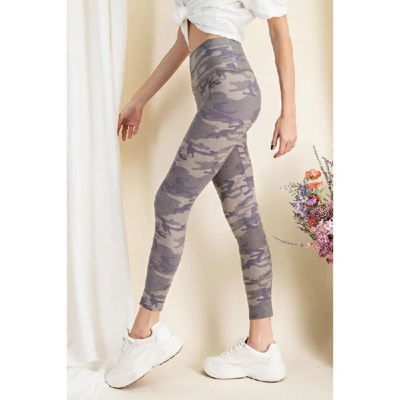 Comfortable Clothes Camouflage Printed Rayon Spandex Leggings