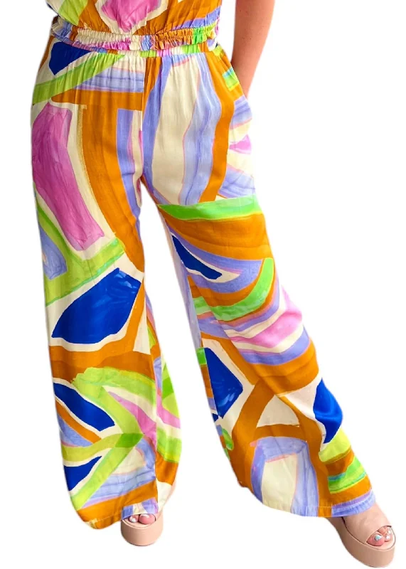 Versatile Outfits Myka Wide Leg Pants In Multi Color