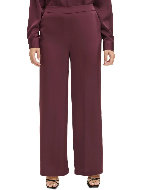 Everyday Glamour Womens Comfort Waist Wide Leg Pants