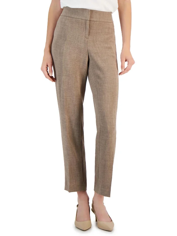 Vintage Elegance Petites Womens Mid-Rise Ankle Straight Leg Pants