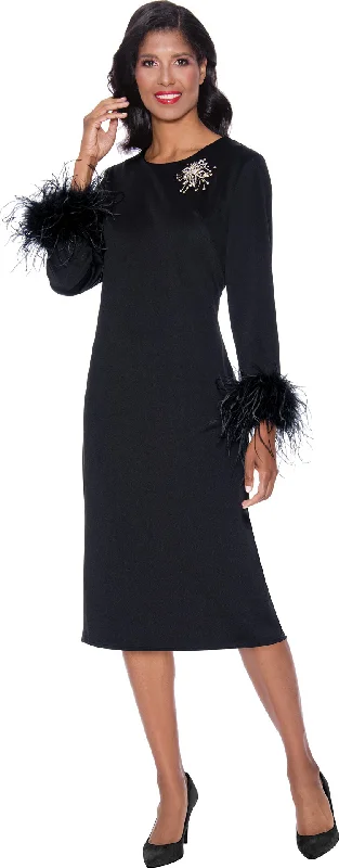 Cutting Edge Fashion Black 18W Divine Apparel SL1871 Formal Long Sleeve Midi Dress Sale