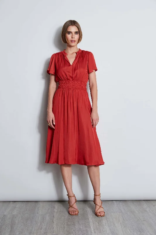 Casual Chic Clothing T-Tahari Flutter Sleeve Midi Dress