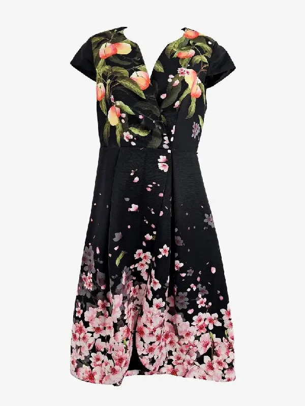 Mid Season Sale Ted Baker Fredica Blossom Pleated Midi Dress Size 8