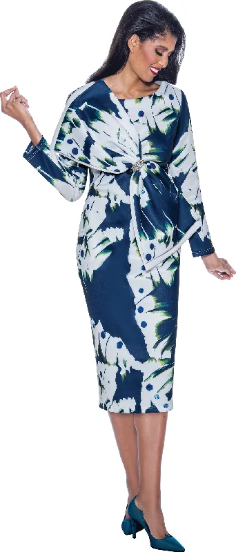 Limited Time Deal Divine Apparel DN12361W Plus Size Printed Long Sleeve Fitted Midi Dress