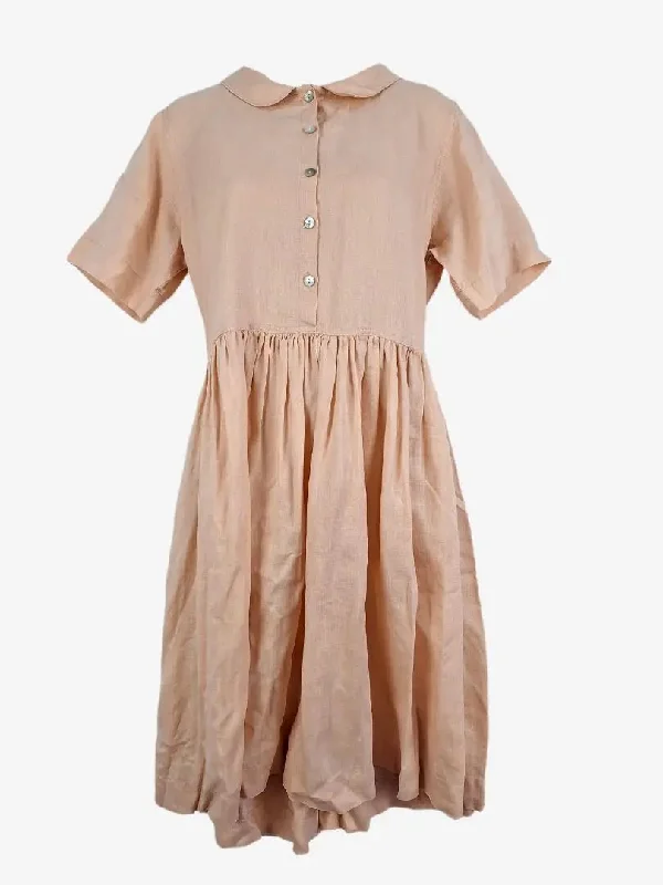 Wardrobe Refresh Kloth Blush Linen Boxy Shirt Midi Dress Size XS