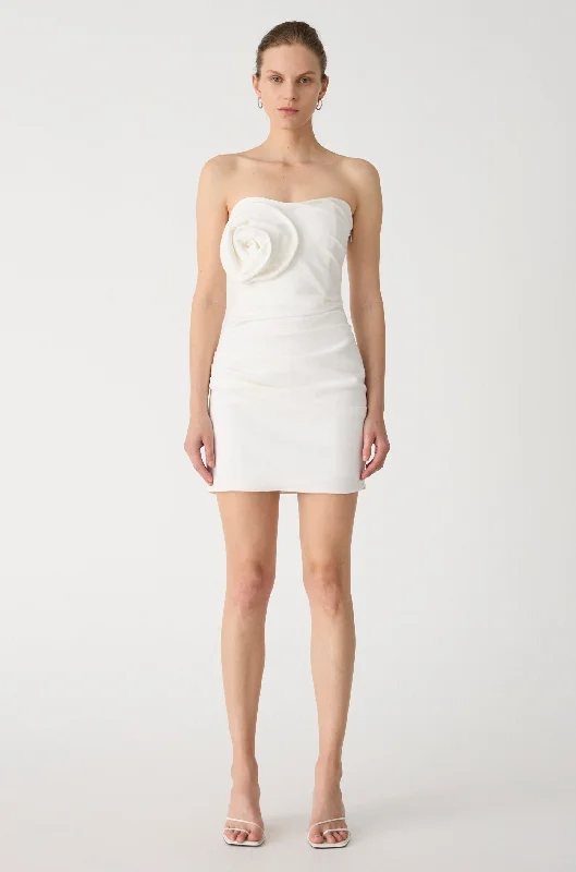 Classic Timeless Elegant Style Misha Mercedes Mini Dress - Ivory