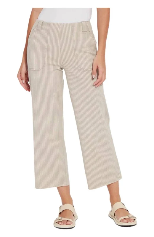 Casual Chic Clothing Cropped Kate Pants In Khaki