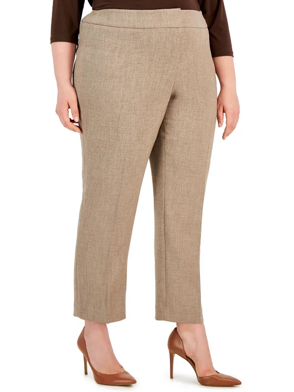 Contemporary Elegance Plus Womens Gathered Slim Leg Ankle Pants