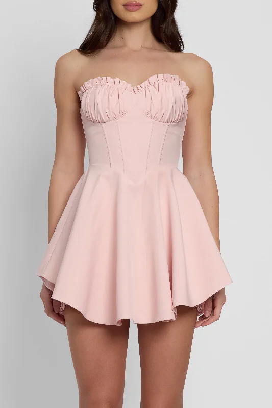 Wardrobe Refresh Genoa Corset Flare Mini Dress - Pink