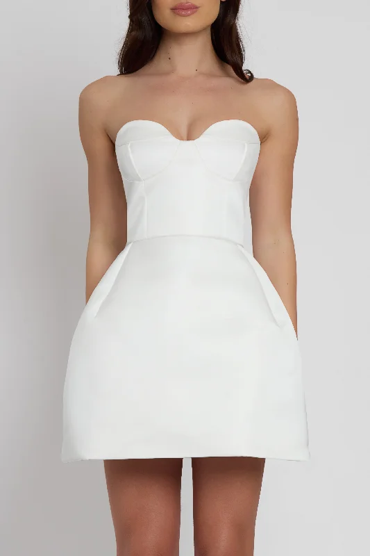 Limited Styles Baby Bustier Mini Dress - White