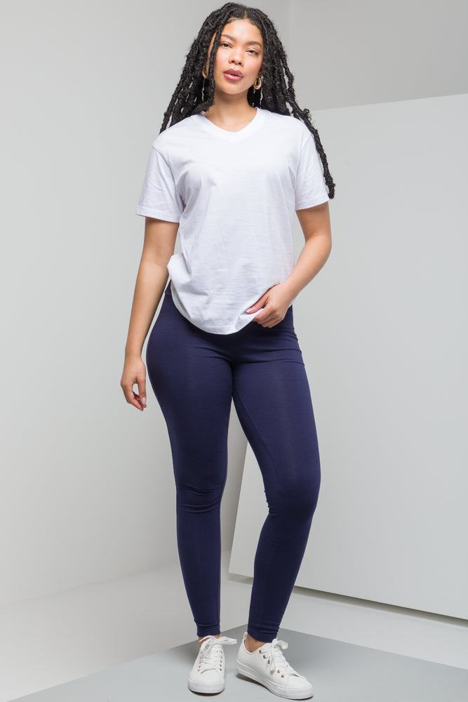 Timeless Elegance Redefined Wide Waist Leggings Navy