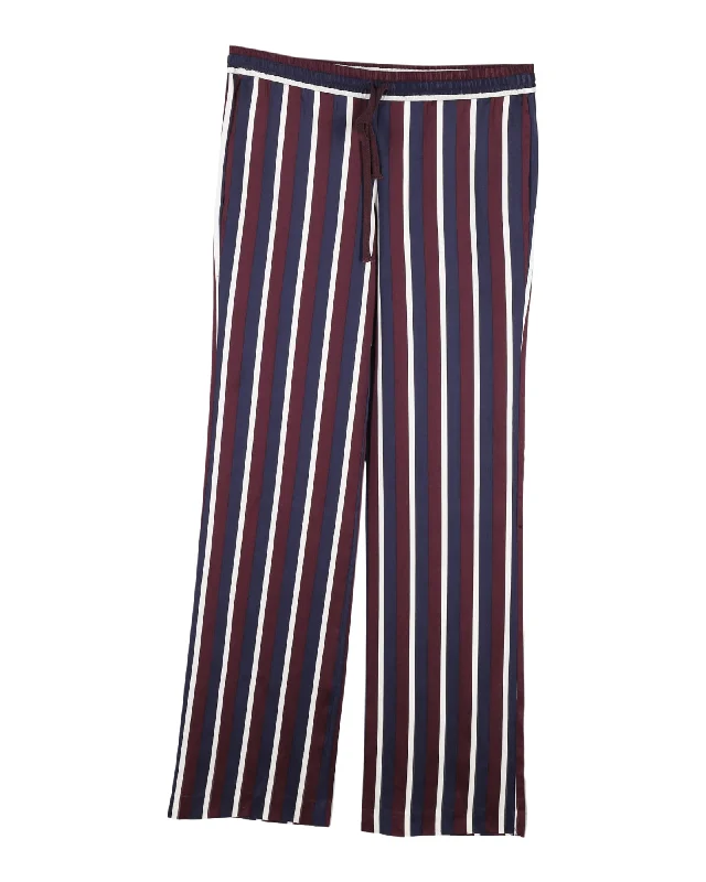 Feminine Elegance Joseph Striped Wide-Leg Pants in Multicolor Silk