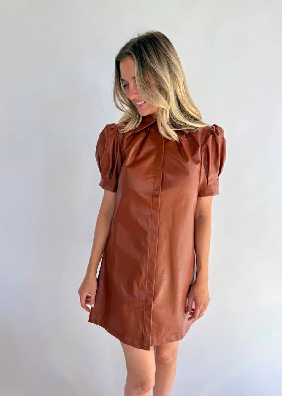 Sophisticated Fashion HENLEY LEATHER MINI DRESS