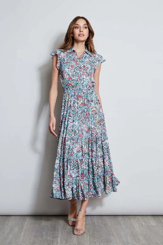 Trendy Street Style T-Tahari Paisley Midi Dress