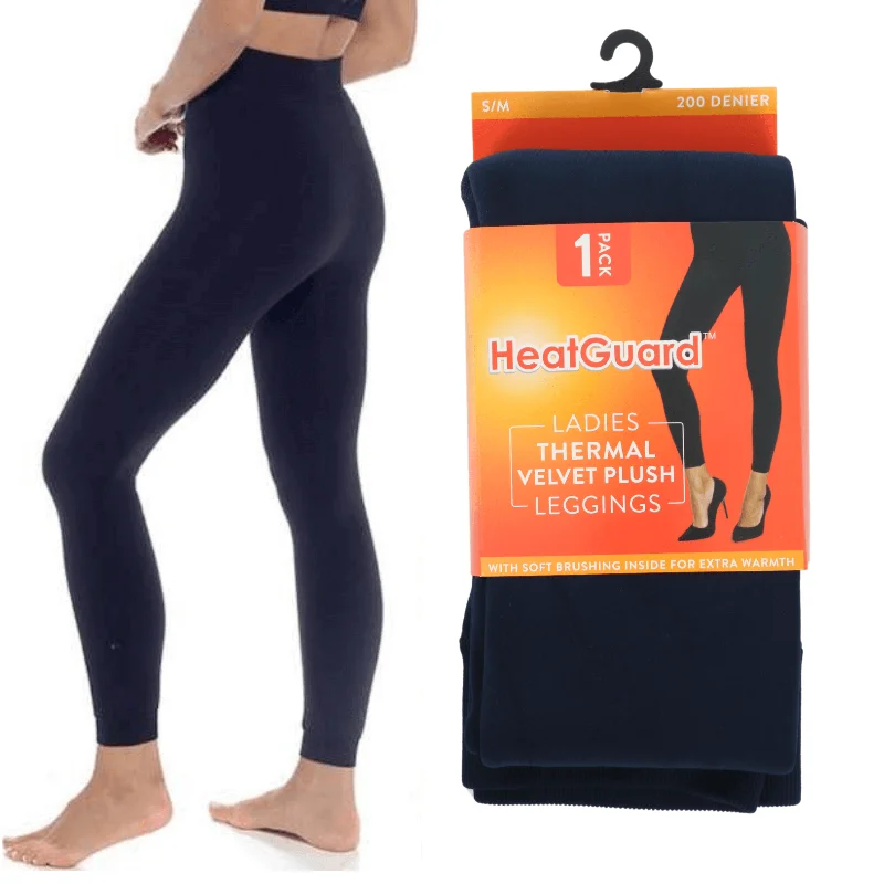 Pastel Styles Womens HeatGuard Thermal Velvet Plush Leggings 200 Denier Tog 2.2