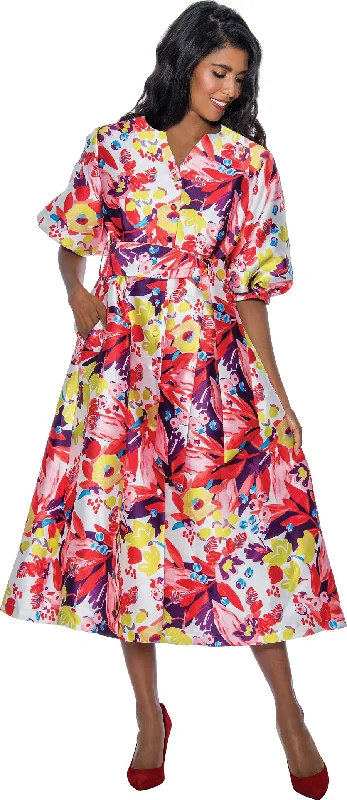 Fashion Sale Divine Apparel DN851 Mother of the Bride Formal Printed Midi Dress