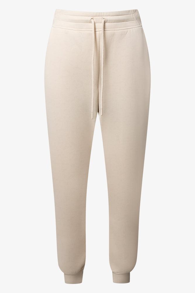 Fashion Forward Femme Rib Waist Jogger Trackpants Cream