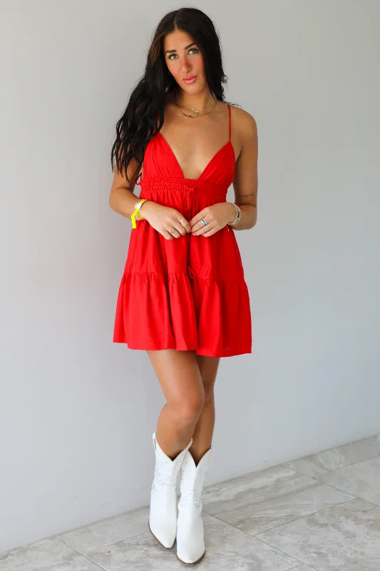 Quality Wear Touchdown Mini Dress: Red