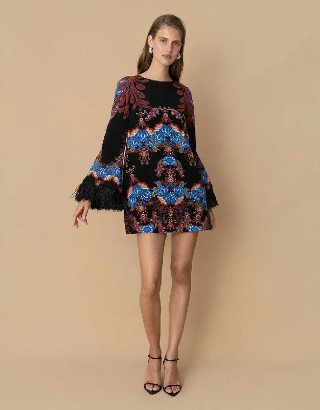 Chic Style, Always In Vogue Cocoa Crepe Mini Dress - Regina Blue - SALE