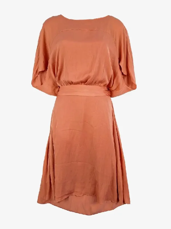 Summer Essentials Witchery Coral Silky Gathered Midi Dress Size 8