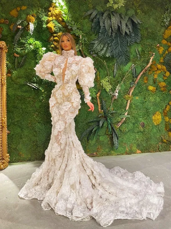 Holiday Sale 3D Floral Lace Mermaid Gown