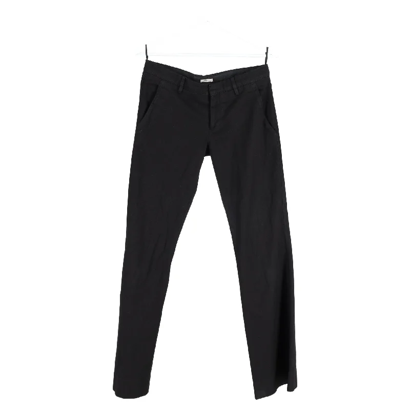 Effortless Comfort Miu Miu Low Waist Trousers in Black Cotton