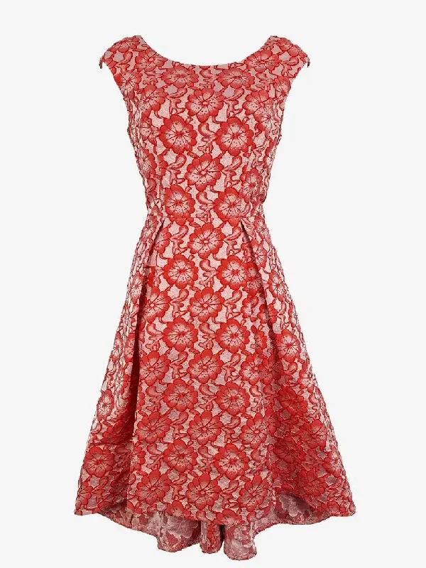 End Of Season Sale Review Structured Pleated Cocktail Midi Dress Size 6