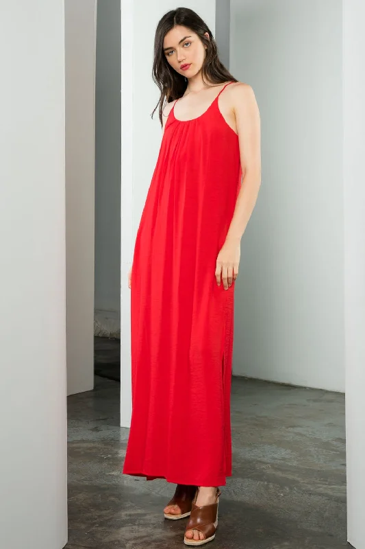 Bold Fashion Spaghetti Strap Slit Maxi Dress