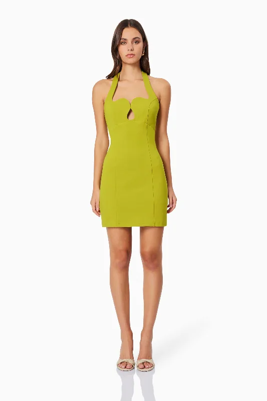 Chic Outfits Eden Mini Dress - Chartreuse