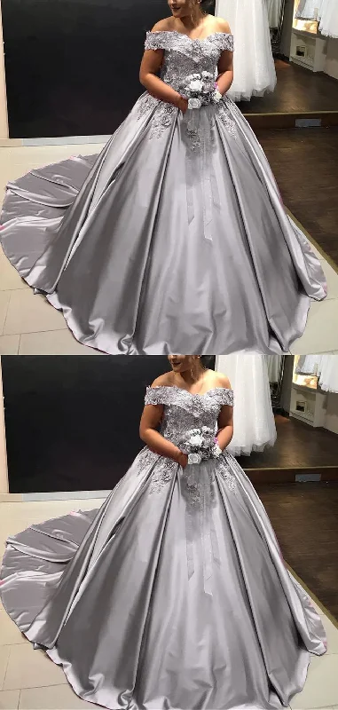 New In This Season Silver Wedding Dresses For Older Brides prom dress For Women    cg22702