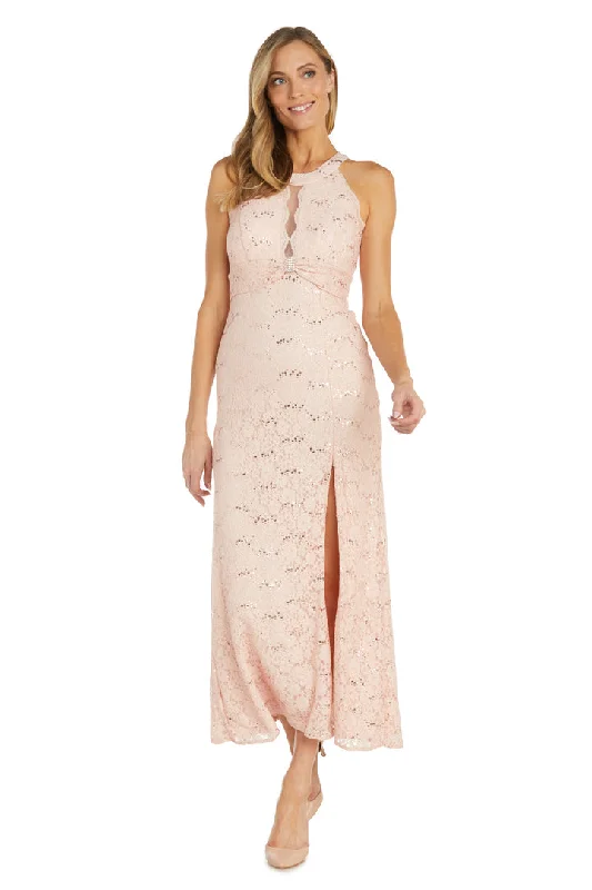 Trendy Street Style Nightway 22128 Formal Halter Evening Sequin Maxi Dress