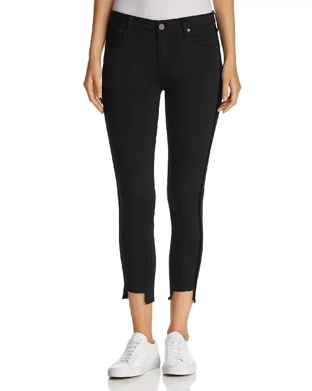 Classic Timeless Elegant Style Twisted Tuxedo Pants In Eternal Black