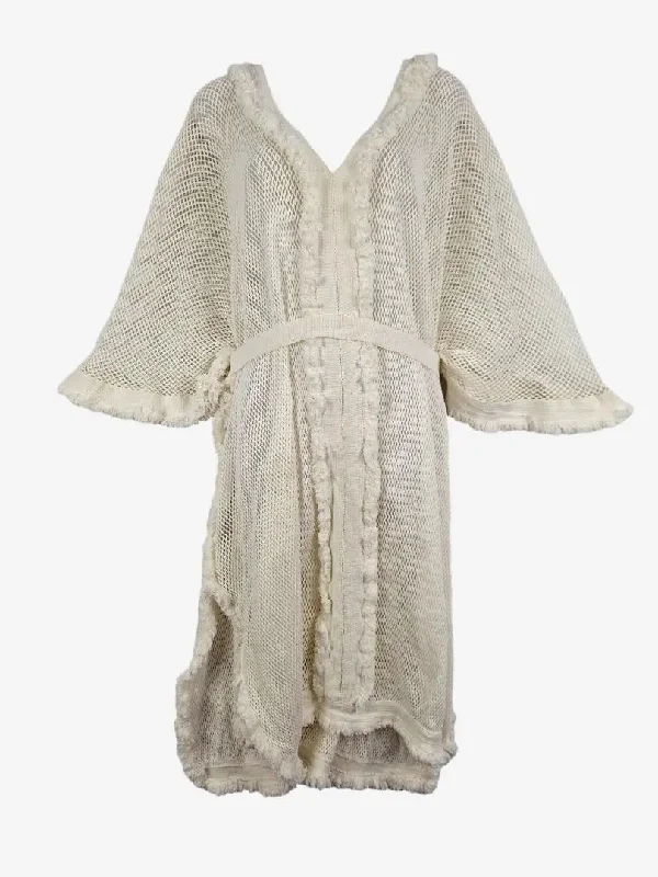 Special Offer Country Road Cream Open Weave Kaftan Midi Dress Size OSFA