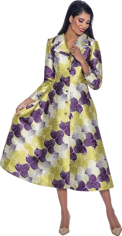 Fashion Forward Divine Apparel DN12421W Printed Plus Size Long Sleeve Midi Dress