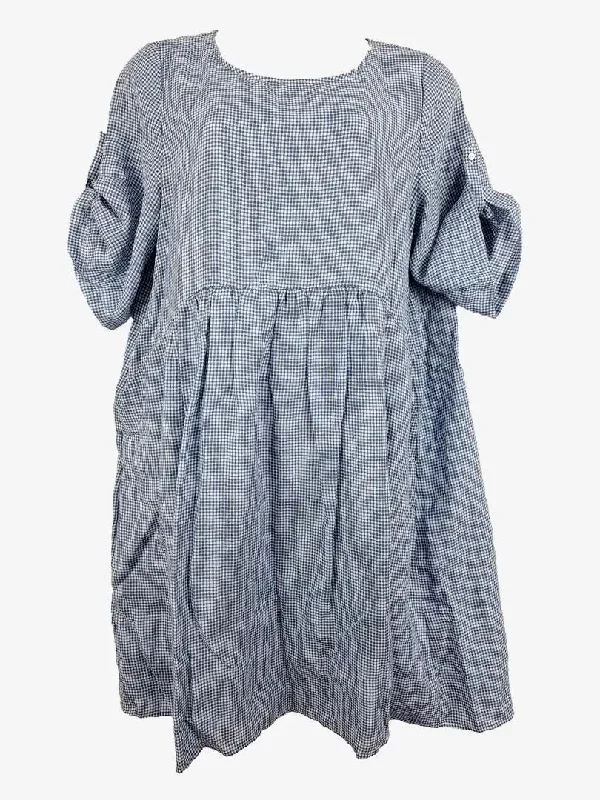 Best Sellers Blue Illusion Cornflour Blue Gingham Smock Midi Dress Size XL