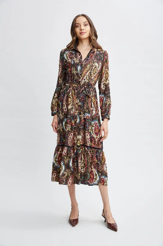 Classic Women's Fashion T-Tahari Paisley Midi Dress