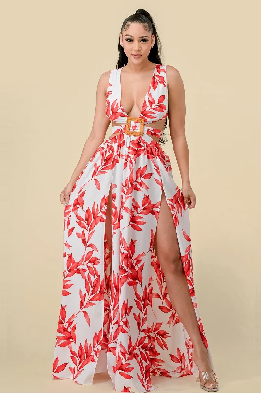 Exclusive Sale Long Sleeveless Printed Maxi Dress