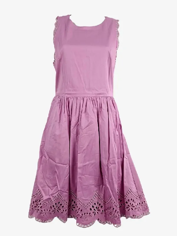 Limited - Edition Drops Ted Baker Rhubarb Embroidered Skater Midi Dress Size 10