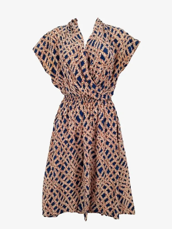 Early Access To Art Deco Styles Sale Gorman Draped Wrap Silk Rope Midi Dress Size 10