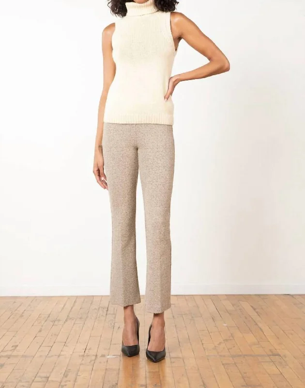 Refined Look Leo Solid Boucle Pant In Biscuit