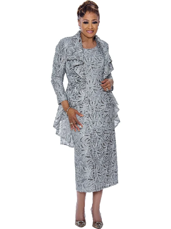 Style Redefined Divine Apparel DCC5292W Plus Size Mother of the Bride Jacket Midi Dress