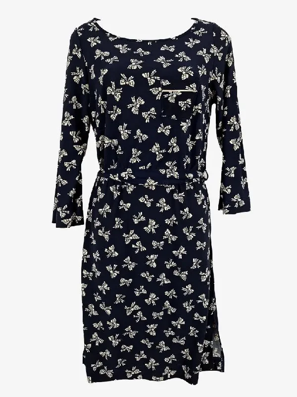 Fashion Sale Leona Edmiston Everyday Navy Stretch Bow Midi Dress Size XS