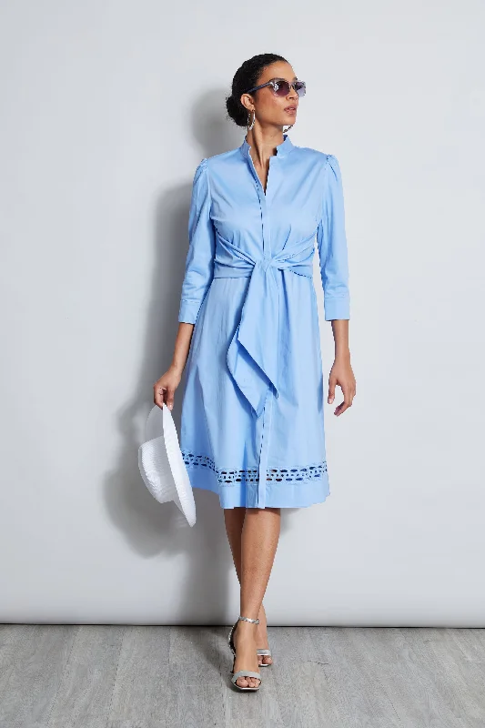 Timeless Elegant Tie Cotton Midi Dress