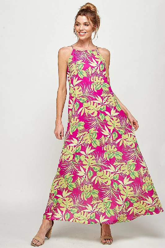 Hot Styles Long Tropical Print Maxi Dress