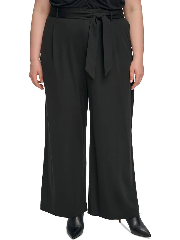 Boho - Chic Festival - Ready Style Plus Womens High Rise Pull On Wide Leg Pants