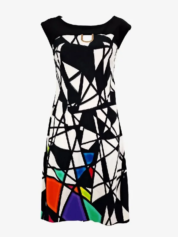 Father's Day Deals Joseph Ribkoff Geometric Stretch Office Midi Dress Size 12