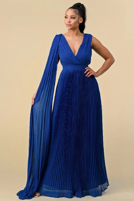 Urban Femme Streetwear Long Sleeveless Pleated Maxi Dress