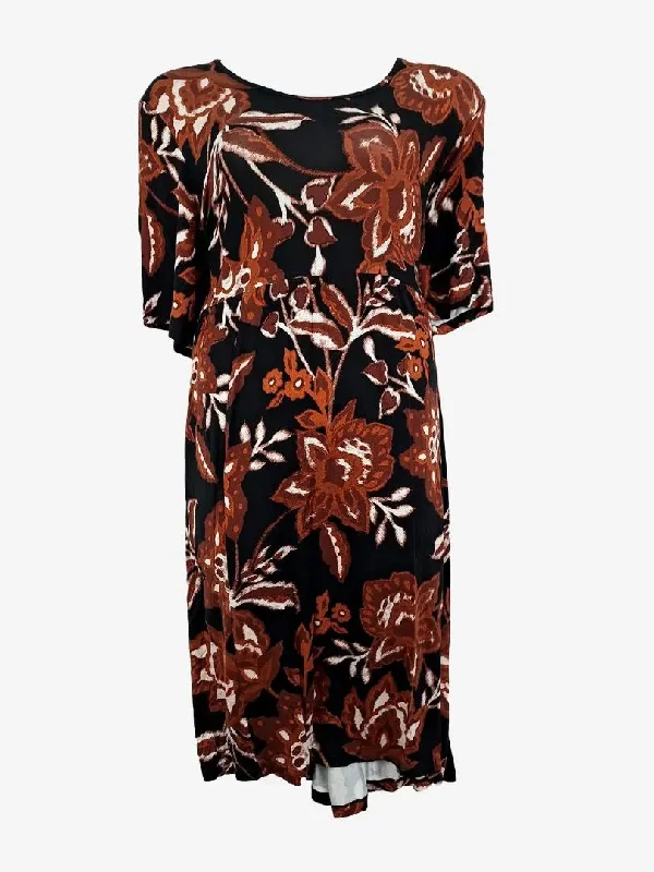 Exclusive Discount Taking Shape Scoop Neck Autumn Gathered Midi Dress Size 20